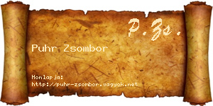 Puhr Zsombor névjegykártya